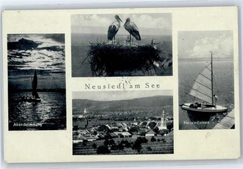 Neusiedl Storch, Segelboot, Abendstimmung