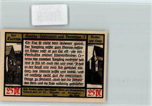 Pößneck Notgeld 25 Pf. Goethe