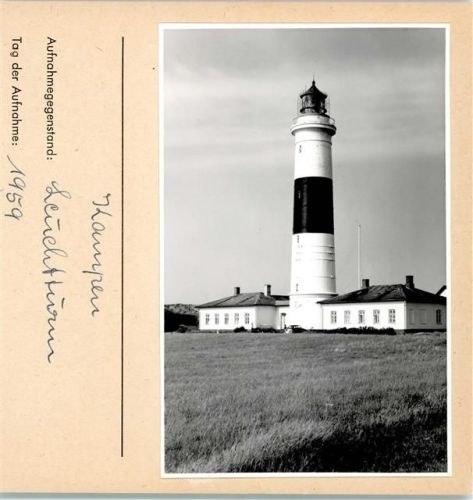 Kampen Leuchtturm Foto montiert auf Karton