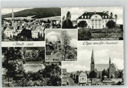 Olpe 1. Deutsche Bäckerfachschule Freibad Hexenturm Kurkölner Platz