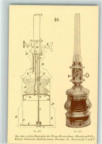 Werbung Kretschmar Nr 46 Regulateur-Lampe