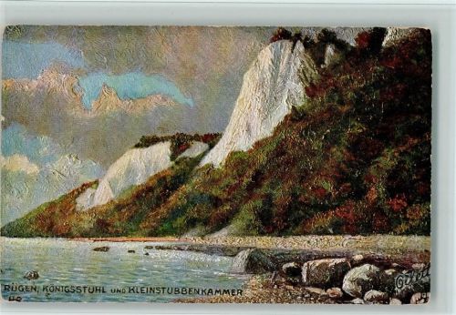 Rügen Tucks Künstlerpostkarte Oilette Serie Rügen I No. 189 Königstuhl und Kleinstubbenkammer