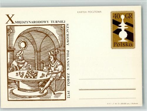 Schachturnier 1972 Szachowy Polanca Zdroj - Ganzsache
