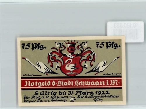 Schwaan Notgeld Schwäne