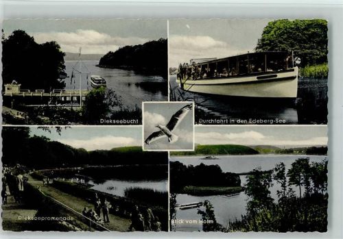 Bad Malente-Gremsmühlen Diekseebucht Durchfahrt in den Edeberg-See Möwe Diekseepromenade Blick vom Holm Mehrfachaufnahme