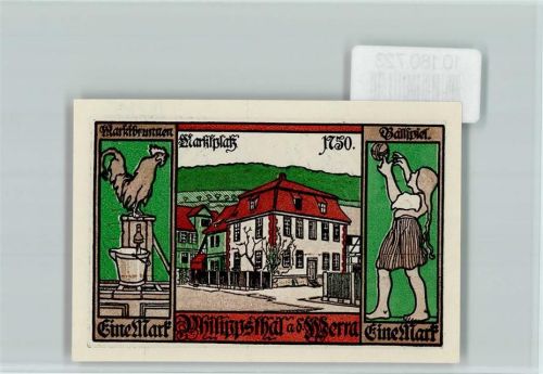 Philippsthal Notgeld Marktbrunnen Marktplatz Ballspiel