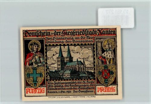 Xanten Notgeld Dom Nibelungenschatz