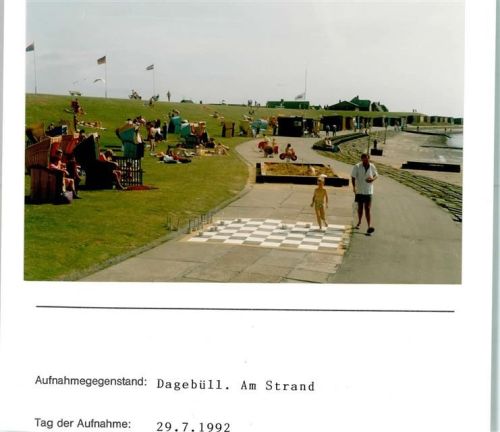 Dagebüll Am Strand SchachFoto montiert auf Karton