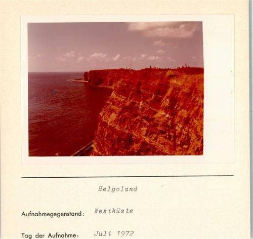 Helgoland Westküste Foto montiert auf Karton