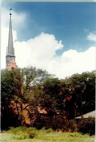 Borkum Kirche Foto montiert auf Karton