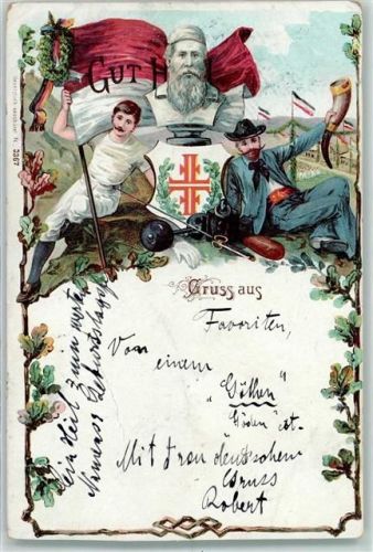 1898 Gruss aus Gut Heil Lithographie