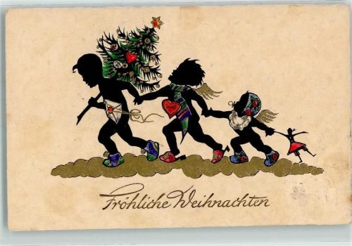 1929 Weihnachten mit Golddruck AK
