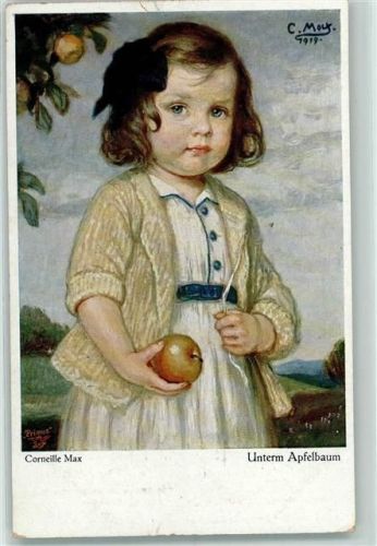 1920 Unterm Apfelbaum, Mädchen mit einem Apfel - Primus Serie 5090 AK