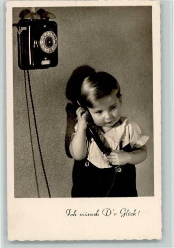 Amag serie 67202-2 Wandtelefon -Kind telefoniert AK