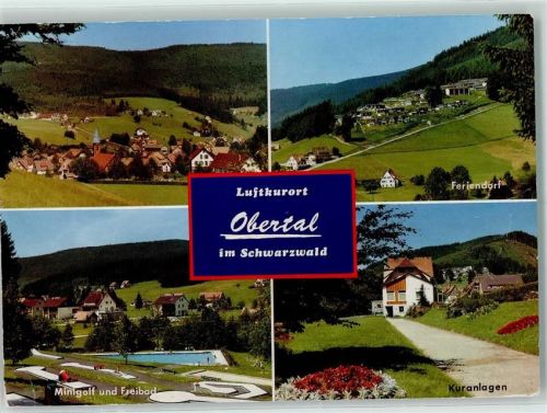 Obertal Rückseite mit Abschürfungen bzw Kleberesten Minigolf Schwimmbad