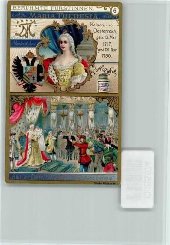 Berühmte Fürstinnen, Maria Theresia, Wappen, Sammelbild Liebig
