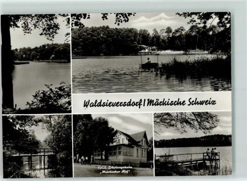 15377 O1277 Waldsieversdorf - Rückseite mit Abschürfungen bzw Kleberesten FDGB Erholungsheim Märkischer Hof