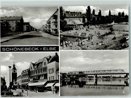Schönebeck Rückseite mit Abschürfungen bzw Kleberesten Schwimmbad