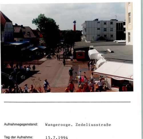 Wangerooge Zedeliusstraße Foto montiert auf Karton