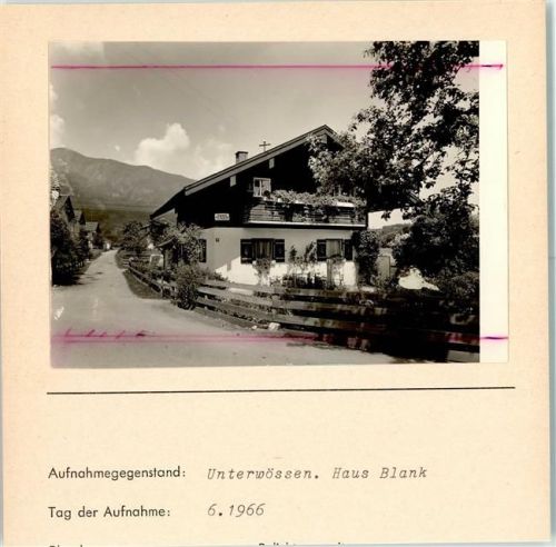 Unterwössen Haus Blank Foto montiert auf Karton