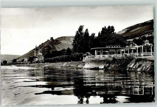Lorch Cafe Gasthaus Rheinpavillon Rückseite mit Abschürfungen bzw Kleberesten