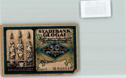 Glogau Notgeld 50 Pfennig Franziskaner Klosterkirche drei Heiligenfiguren