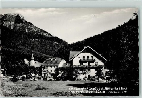 Hinterriß Alpengasthof Grießböck gegen Vorderskopf