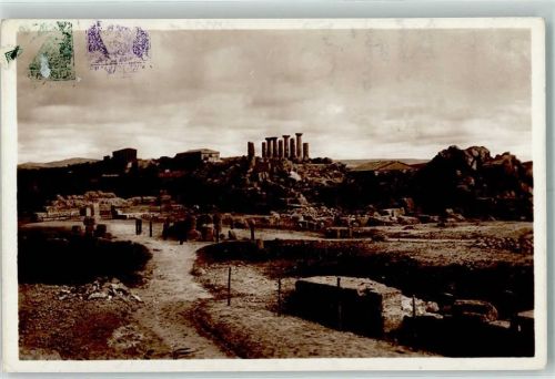 Agrigento 1938 Panorama der Tempel vom Zeustempel aus AK