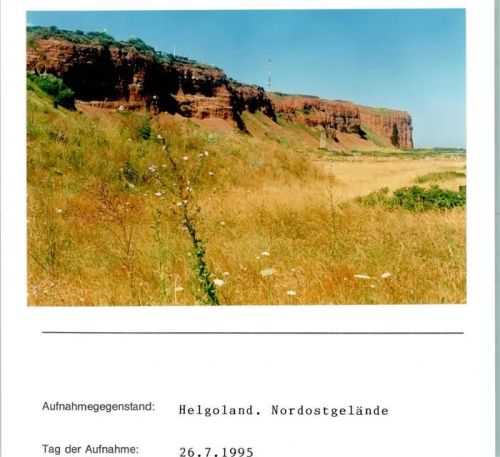 Helgoland Nordostgelände Foto montiert auf Karton