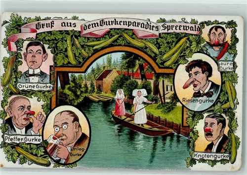 Lübbenau Gurkenparadies Spreewald Humor Tracht