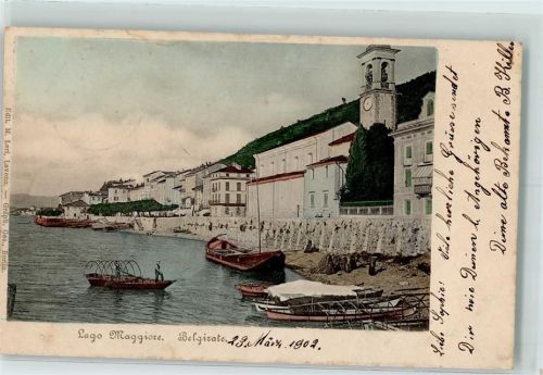 Belgirate 1902 Lago Maggiore mit Barken
