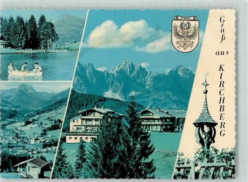 Kirchberg Badesee gegen Kitzbüheler Horn Großer Rettenstein Alpengasthaus Maierl gegen Wilden Kaiser