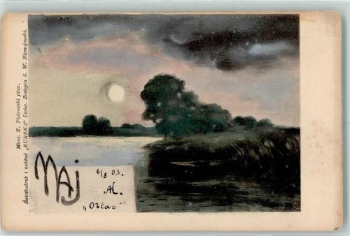 1903 Mai Mondschein sign. K. Piotrowski AK