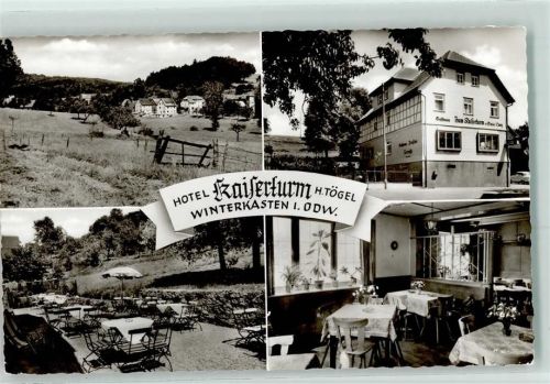 Winterkasten Rückseite mit Abschürfungen und Kleberesten Hotel Kaiserturm H Tögel