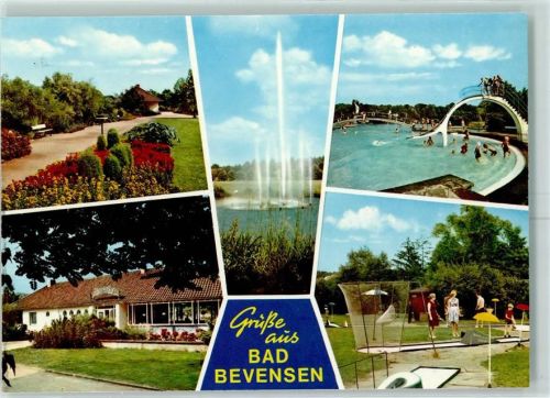 Bad Bevensen Park Schwimmbad Wasserrutsche Wasserfontaine Minigolf Platz