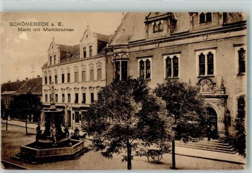 Schönebeck 1918 Markt Marktbrunnen