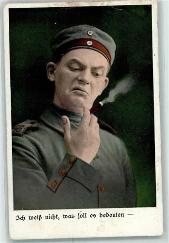 S.V.D. Serie 6114-6 WK I Soldat mit einer Zigarre AK Zigarre 1916