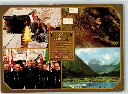 Pertisau Steinöl-Schaubergwerk Mariastollen Steinschieferabbau Bergmannschaft Einweihung Achensee