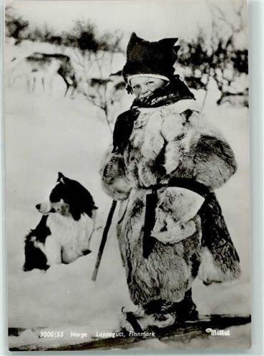 Lappegutt Kind Fell Polarhund Finnmark Winter