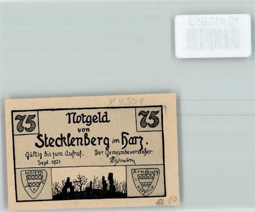 Stecklenberg Notgeld Kanone