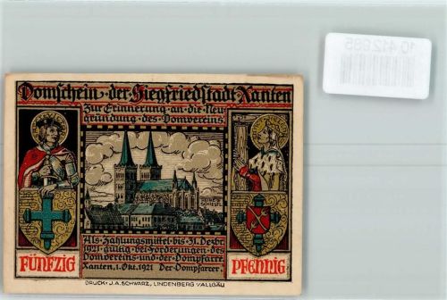 Xanten Notgeld Scherenschnitt