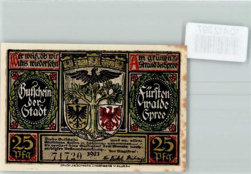 Fürstenwalde Notgeld Scherenschnitt