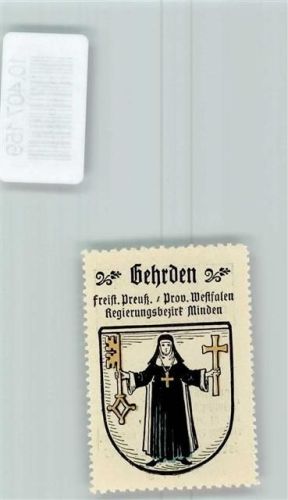 Gehrden Vignette Wappen Kaffee Hag 1920-1940 Nonne Schlüssel Kreuz