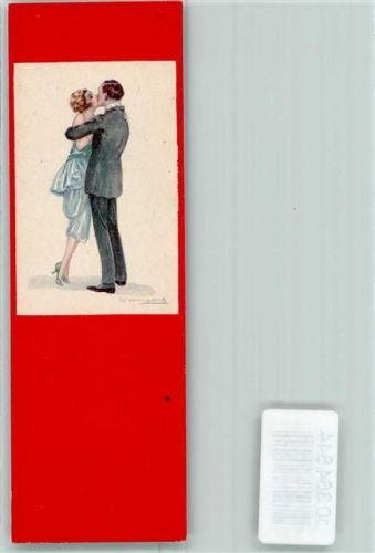 Serie 0535 Art Deco Liebespaar Küsse AK