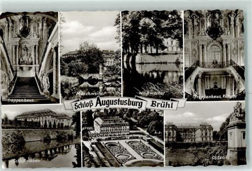 Brühl Schloß Augustusburg Innenansicht Weißweiher Schloßgraben Mönchweiher