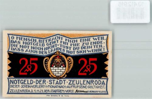 Zeulenroda Notgeld