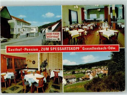 Grasellenbach Gasthaus Zum Spessartskopf Gastraum Parkplatzschild
