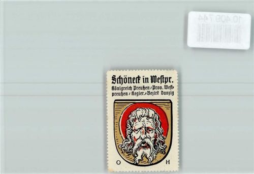 Schöneck in Westpreußen Vignette Wappen Kaffee Hag ca 1920-1940