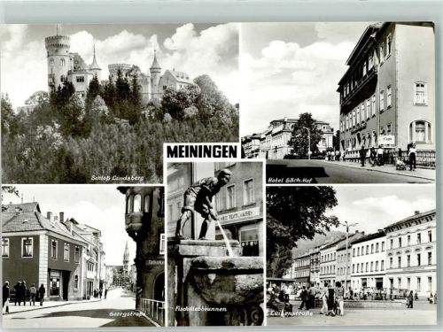 Meiningen Schloß Landsberg Hotel Sächsischer Hof Fischdiebbrunnen Georgstraße Tabakgeschäft