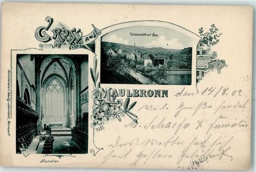 75433 W7133 Maulbronn 1902 - Hochaltar Kloster Blumenranke